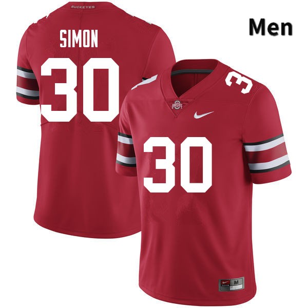 Men's Ohio State Buckeyes #30 Cody Simon Red Authentic College Stitched Football Jersey 23KA043WI